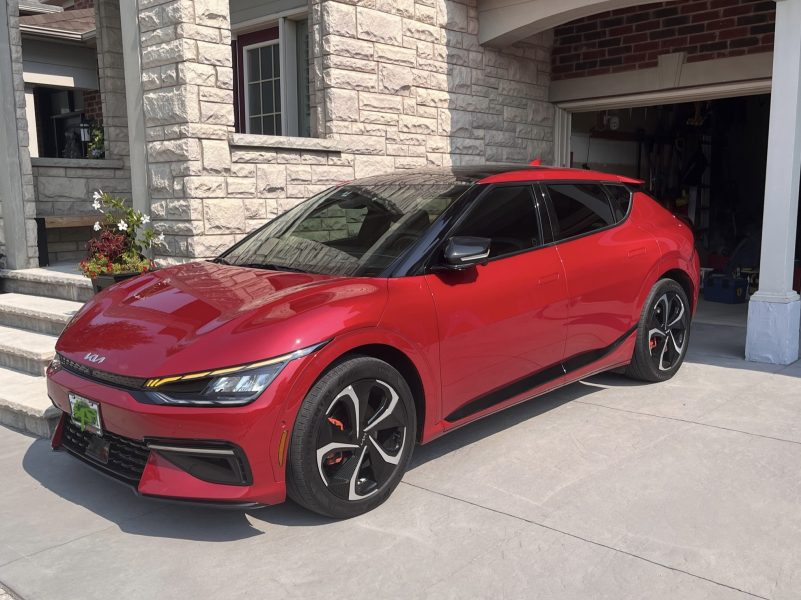 My 2022 red Kia EV6 AWD Long range, GT-Line
