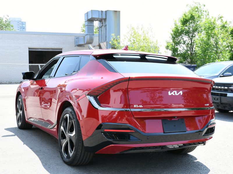 Red Kia EV-6 rear image