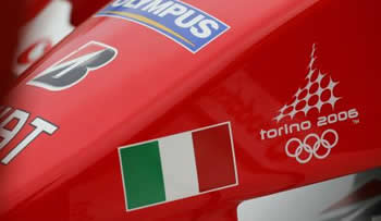 Ferrari - Italian flag and Torino Olympic logo