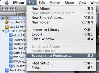 iPhoto: Subscribe to Photocast