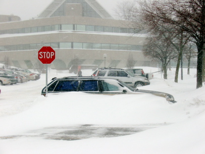 Brock campus in snow