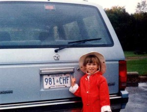 That's my younger sister modeling that first-gen Chrysler Minivan