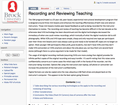 Recording and Reviewing Teaching
